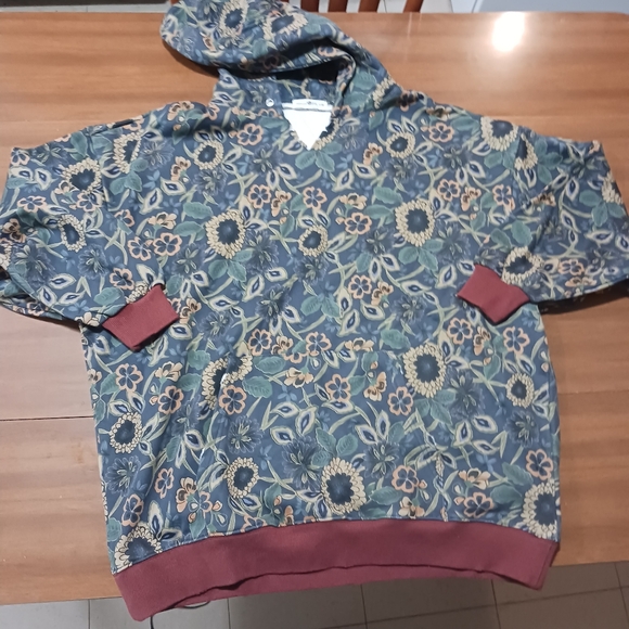 Natural Life Sweatshirt Hoodie OSPrinted Pullover Floral Pockets S/M Navy - Picture 2 of 10